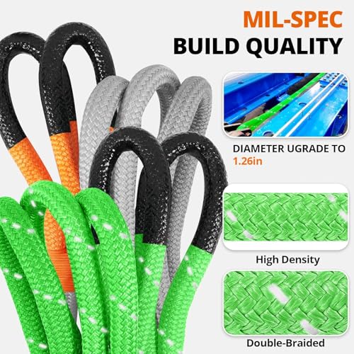 Kinetic Recovery Tow Rope (NeonGreen / 1.26"x20ft)