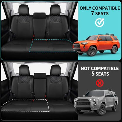 Seat Covers for Toyota 4Runner 2011 (2011-2024 3-ROW,7 seats MODEL ONLY / BLACKRED)