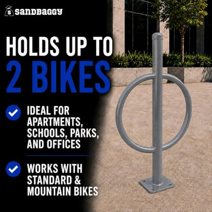 Post and Ring Bike Rack (Gray)