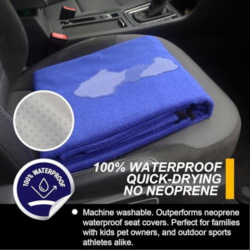 Back Seat Cover for Car Trucks Van SUV Jeep (Rear Bench Seat Towel / Blue)