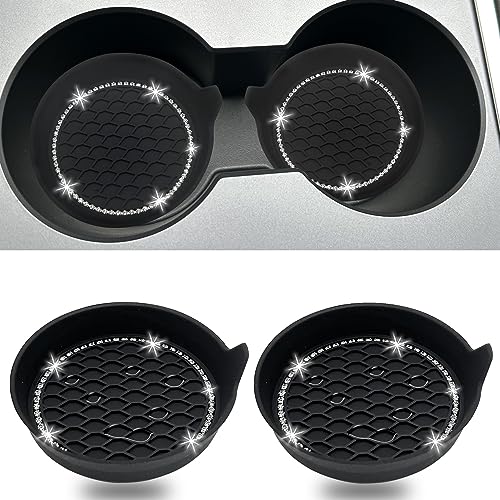 2pcs Bling Car Cup Holder Coaster (New Black / 2pcs)