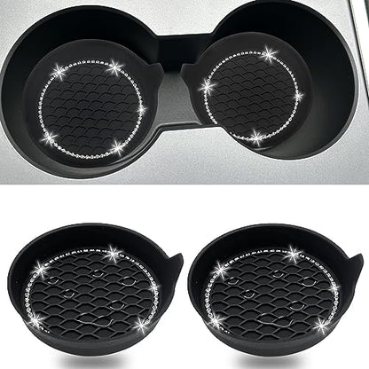 2pcs Bling Car Cup Holder Coaster (New Black / 2pcs)