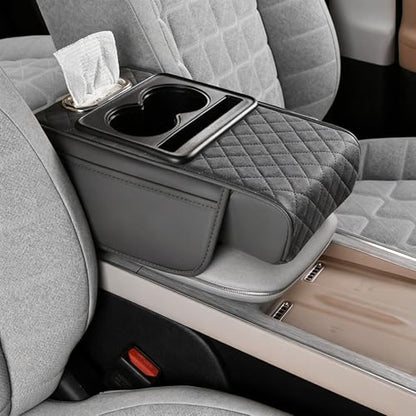 Automotive Armrests Car Console Organizer and Console Cover (Gray)