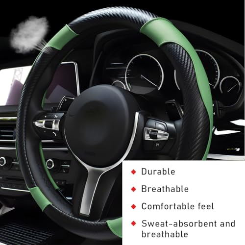 Car Steering Wheel Cover (Green, With Lining)