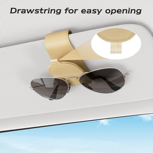 Magnetic Sunglass Holder for Car Visor (Beige)