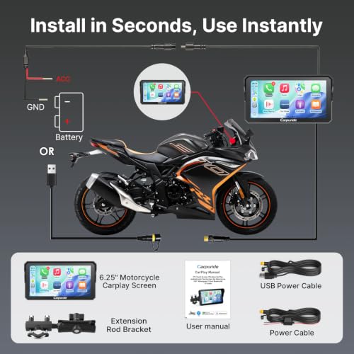 W602 6.25" Motorcycle CarPlay Android Auto Screen GPS Navigation