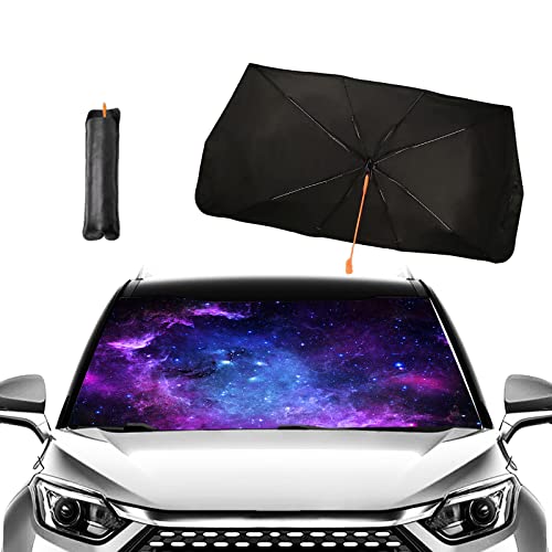 Purple Galaxy Umbrella Sunshade for Car (One Size / Purple Galaxy)