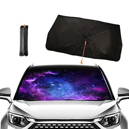 Purple Galaxy Umbrella Sunshade for Car (One Size / Purple Galaxy)