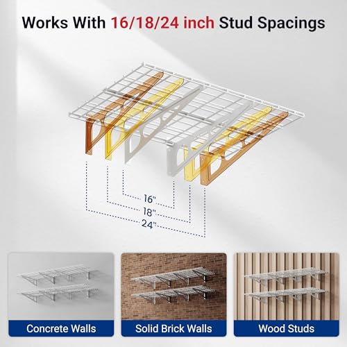 2 Pack 2x6ft Garage Shelving 24 (2 pack-2x6 ft / White)