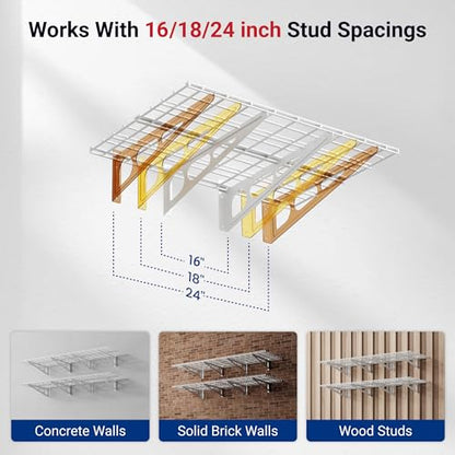 2 Pack 2x6ft Garage Shelving 24 (2 pack-2x6 ft / White)