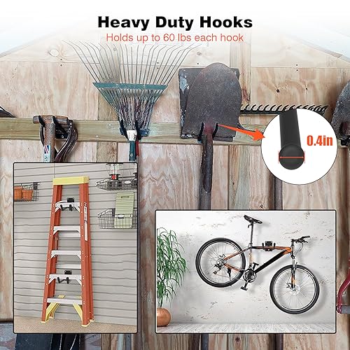 6 Pack 7.8 Inch Heavy Duty Garage Hooks