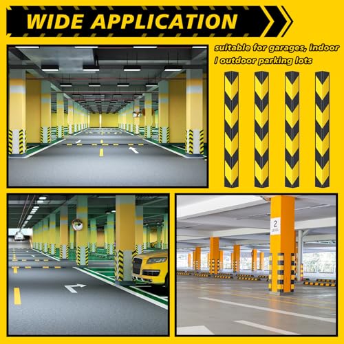 12 Packs 31" Rubber Wall Corner Guard for Parking Lot Pillar Wall