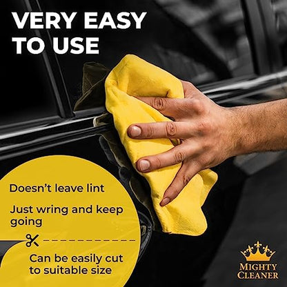 XL Shammy Towel for Car (Yellow and Blue / 2 Pack (25” x 34”))