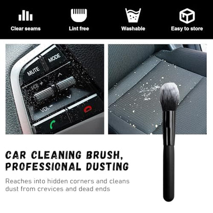 Car Detailing Brush (Long-Black/White / 1 PC)