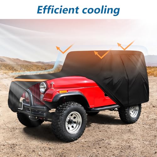 Car Cover for Jeep CJ5 1955 (Black / for Jeep CJ5 1955-1983)
