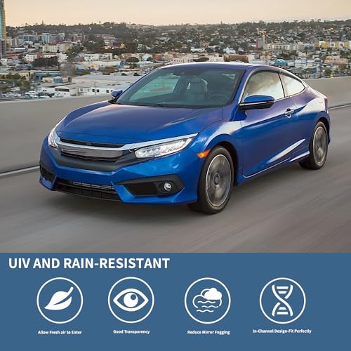 4PCS Rain Guards Window Visors Wind Deflector Fits for Honda Civic 2016 (For 2016-2021 Honda Civic)
