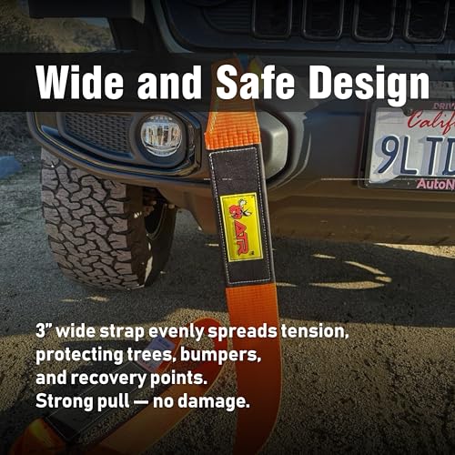 Recovery Tow Strap 3 x 20 ft (Recovery Tow Strap 3″ x 20 ft 22,200 lbs (Orange) / Straps)