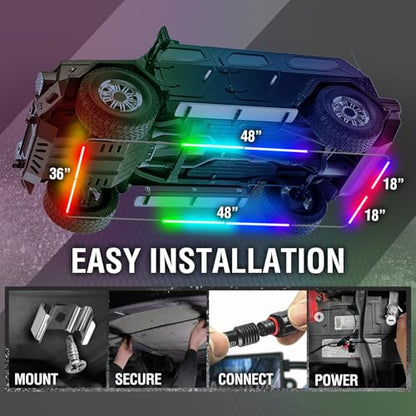 Aura DreamColor Underglow Chasing Lights for Truck with APP & Remote (2. Truck)