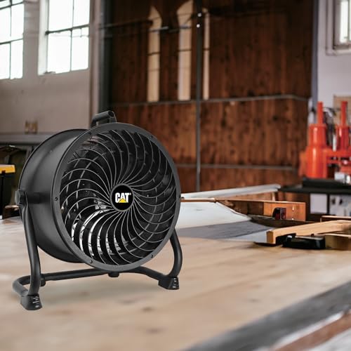 fans - 14”-Blade High-Velocity Drum Fan Heavy Duty Industrial Grade (Black, 2-in-1): 2,300 CFM, 4-Speed, 360 Degree Adjustable Drum Head, Dual Ball Bearing Motor with Die-Cast Cover (HVD-14AC-BLK) (Black / Floor)