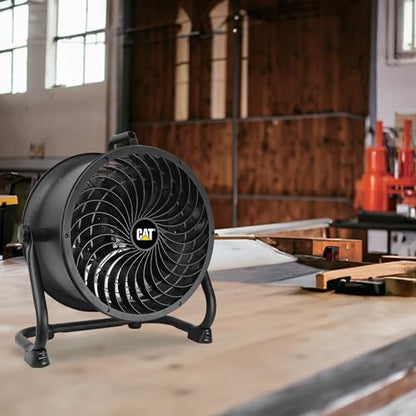 fans - 14”-Blade High-Velocity Drum Fan Heavy Duty Industrial Grade (Black, 2-in-1): 2,300 CFM, 4-Speed, 360 Degree Adjustable Drum Head, Dual Ball Bearing Motor with Die-Cast Cover (HVD-14AC-BLK) (Black / Floor)