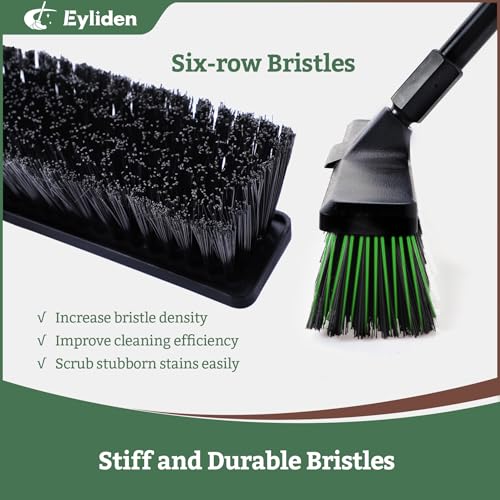 18" Push Broom for Deck Driveway Patio Garage (Black)
