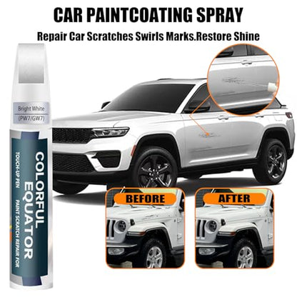 PW7 GW7 Bright White Touch Up Paint for Jeep (Bright White(PW7/GW7) Compatible with Cherokee/Compass/Grand Cherokee/Grand-Wagoneer/Patriot/Wagoneer/Wrangler-JK/Wrangler-JK-Unlimited)