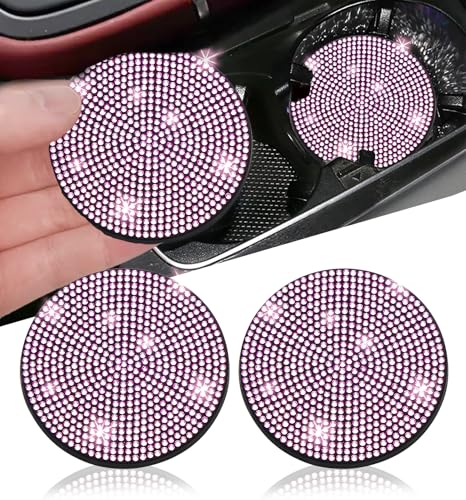 2pcs Bling Car Cup Holder Coaster (Pink / 2pcs)