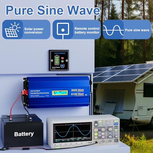 3000 Watt Pure Sine Wave Power Inverter 3000W 12V to 110V 120V AC