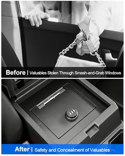 Center Console Safe Lock Box for Toyota 4runner 2025 2026 Accessories No Drill Anti (Toyota 4runner Safe Organizer)
