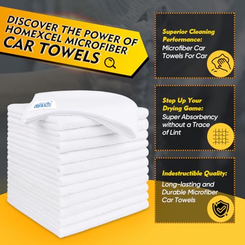 White Microfiber Cleaning Cloth 50 Pack (White / 12.5 x 12.5 Inch)