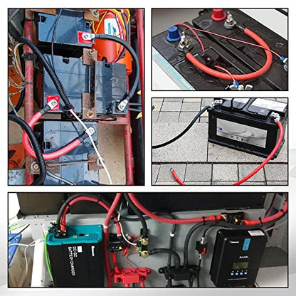 4 AWG Battery Cable 6FT 4 Gauge Pure Copper Battery Inverter Cables with 3 (6FT / 3/8")