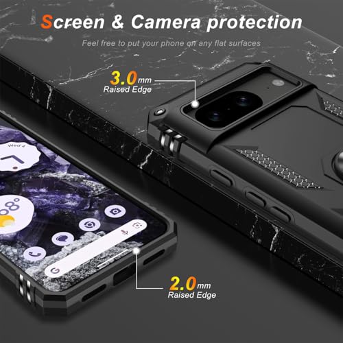 for Google Pixel 8A Case with Screen Protector (Black / Google Pixel 8A)