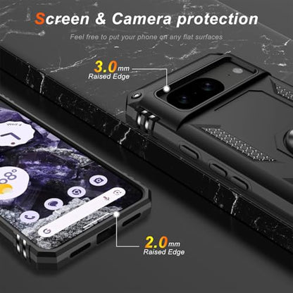 for Google Pixel 8A Case with Screen Protector (Black / Google Pixel 8A)