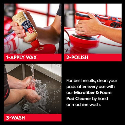 6.5” Red Foam Waxing Pads for Car Detailing (6.5" Pads (Set of 2))