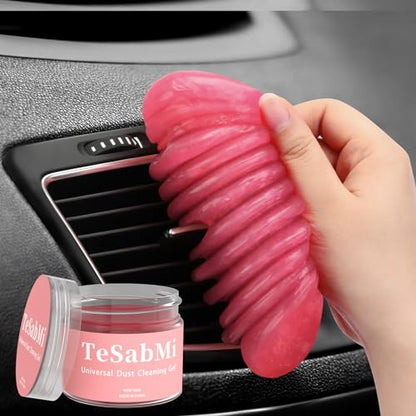 Car Cleaning Gel Car Cleaning Putty Car Putty Car Interior Cleaner Car Slime Car Detailing Kit Car Accessories Gifts for Men Women Stocking Stuffers Pink (Pink)