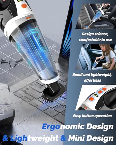 Handheld Vacuum Cordless (White Orange)