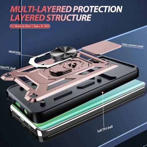 for Moto G Stylus 5G 2022 Case (Moto G Stylus 5G 2022（6.8"） / Rose Gold)