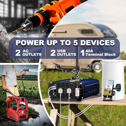 2000 Watt Pure Sine Wave Inverter 12V to 110V 120V AC