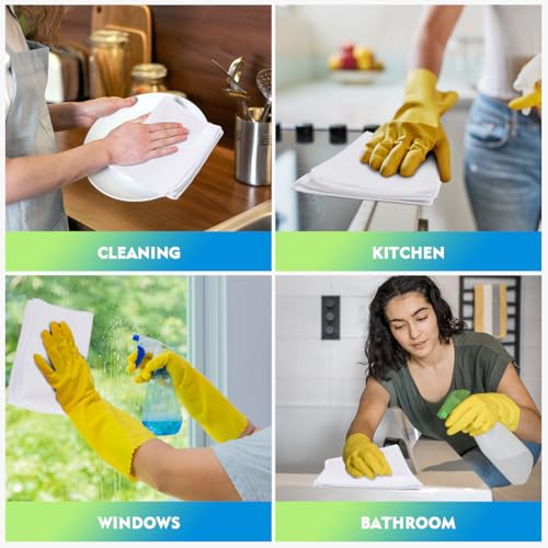 White Microfiber Cleaning Cloth 12 Pack (White / 12.5 x 12.5 Inch)