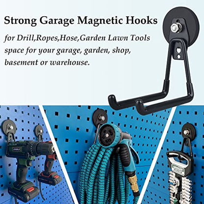 Magnetic Hooks (2.59INCH 2PACK Black Large Hooks)