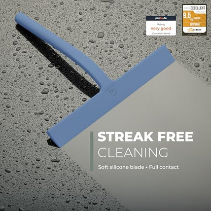 Silicone Shower Squeegee with 3 (Blue / 9 Inches)
