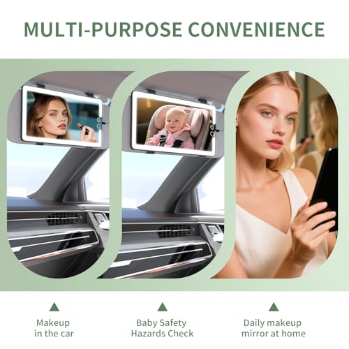 2PCS Car Visor Vanity Mirror with Lights (Black / (2pcs))