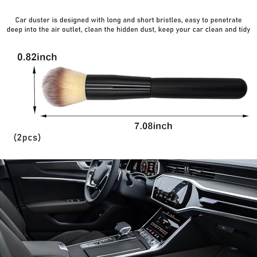 2 PCS Car Detailing Brush (Long-Beige / 2 PCS)