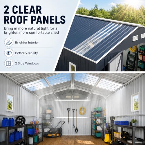 10x10 FT Metal Storage Shed with Reinforced Frame (10x10 FT)