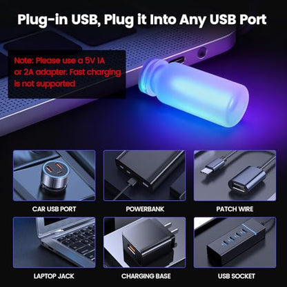 2 PCS USB Interior Car Lights (Multicolor)