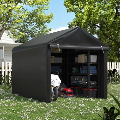 5x7 FT Carport Storage Shed (Gray / 5x7)