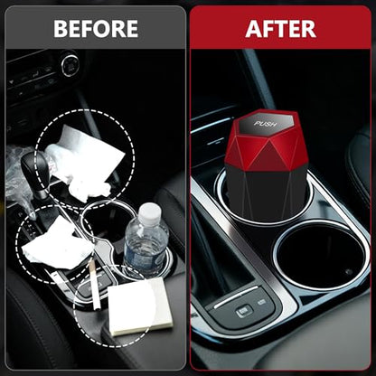 Car Trash Can with Lid (Red)