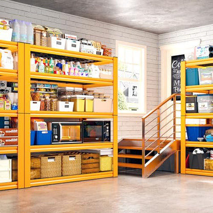 Garage Shelving 3200LBS Load Heavy Duty Storage Shelves for Basement (Yellow)