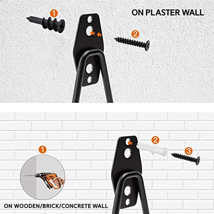Garage Hooks 12 Pack Wall Storage Hanger with 2 Extension Cord Straps (12 Pack Orange Hooks)