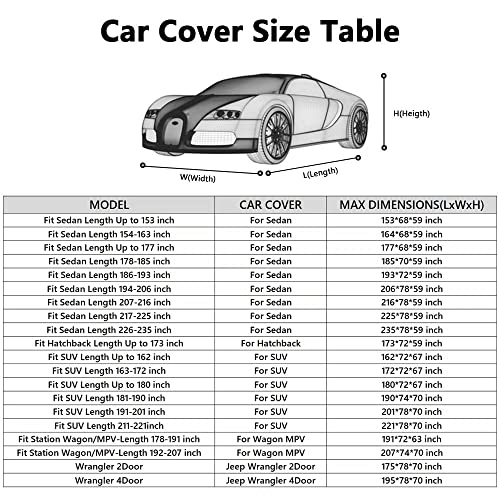 Waterproof Car Cover All Weather Snowproof UV Protection Windproof Outdoor Full Truck Cover (Xxl Fit Truck Length(242- 250 Inch) / All black)